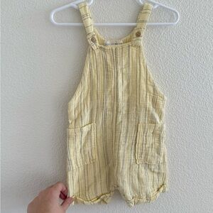Zara Cream and Black Striped Overalls